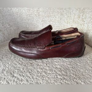 Sperry Top-Sider Men’s 9M Brown Leather Slip On Loafers Moc Toe Driving Shoes
